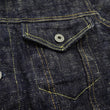 Load image into Gallery viewer, Oni Denim Jacket 02527P-kasuri Men's Casual Slim-Fit 17oz. ONI-Kasuri Slub Selvedge Denim Type III Jean Jacket Indigo One-Wash