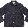 Load image into Gallery viewer, Oni Denim Jacket 03502-kasuri Men's Casual Slim-Fit 17oz. ONI-Kasuri Slub Selvedge Denim Work Coat Chore Coat Indigo One-Wash
