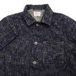 Load image into Gallery viewer, Oni Denim Jacket 03502-kasuri Men's Casual Slim-Fit 17oz. ONI-Kasuri Slub Selvedge Denim Work Coat Chore Coat Indigo One-Wash
