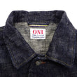 Load image into Gallery viewer, Oni Denim Jacket 03502-kasuri Men's Casual Slim-Fit 17oz. ONI-Kasuri Slub Selvedge Denim Work Coat Chore Coat Indigo One-Wash