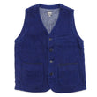 Load image into Gallery viewer, Momotaro Jeans Indigo Sashiko Vest Men's Casual V-neck Button Front Work Vest Waistcoat 04-010