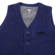 Load image into Gallery viewer, Momotaro Jeans Indigo Sashiko Vest Men's Casual V-neck Button Front Work Vest Waistcoat 04-010