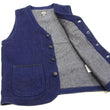 Load image into Gallery viewer, Momotaro Jeans Indigo Sashiko Vest Men's Casual V-neck Button Front Work Vest Waistcoat 04-010