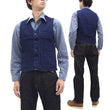 Load image into Gallery viewer, Momotaro Jeans Indigo Sashiko Vest Men's Casual V-neck Button Front Work Vest Waistcoat 04-010