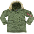 Load image into Gallery viewer, Alpha Industries N-3B Parka 20094 Men's Modern Fit Military Inspired Thigh-Length Padded Nylon Hooded Coat Jacket 20094-503 Vintage-Green