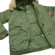 Load image into Gallery viewer, Alpha Industries N-3B Parka 20094 Men's Modern Fit Military Inspired Thigh-Length Padded Nylon Hooded Coat Jacket 20094-503 Vintage-Green