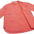 Load image into Gallery viewer, Pherrow's Linen 3/4 Sleeve Shirt Men's Casual Plain Button Up Shirt with Button-Down Collar Pherrows 24S-P7BD1 Salmon