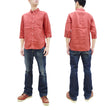 Load image into Gallery viewer, Pherrow's Linen 3/4 Sleeve Shirt Men's Casual Plain Button Up Shirt with Button-Down Collar Pherrows 24S-P7BD1 Salmon