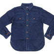 Laden Sie das Bild in den Galerie-Viewer, Studio D'artisan Indigo Sashiko Shirt Men's Heavyweight Sashiko Dobby Long Sleeve Button Up Work Shirt 5689