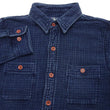 Laden Sie das Bild in den Galerie-Viewer, Studio D'artisan Indigo Sashiko Shirt Men's Heavyweight Sashiko Dobby Long Sleeve Button Up Work Shirt 5689
