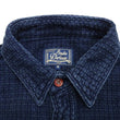 Laden Sie das Bild in den Galerie-Viewer, Studio D'artisan Indigo Sashiko Shirt Men's Heavyweight Sashiko Dobby Long Sleeve Button Up Work Shirt 5689