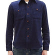 Load image into Gallery viewer, Studio D'artisan Indigo Sashiko Shirt SDA Men's Casual Long Sleeve Sashiko Dobby Button Up Work Shirt 5713 Dark-Indigo