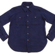 Load image into Gallery viewer, Studio D'artisan Indigo Sashiko Shirt SDA Men's Casual Long Sleeve Sashiko Dobby Button Up Work Shirt 5713 Dark-Indigo
