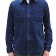 Load image into Gallery viewer, Studio D'artisan Indigo Sashiko Shirt SDA Men's Casual Long Sleeve Sashiko Dobby Button Up Work Shirt 5713U Pre-faded Indigo