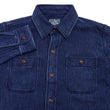 Load image into Gallery viewer, Studio D'artisan Indigo Sashiko Shirt SDA Men's Casual Long Sleeve Sashiko Dobby Button Up Work Shirt 5713U Pre-faded Indigo