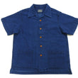 Load image into Gallery viewer, Studio D'Artisan Indigo Dobby Camp Collar Shirt - Men's Short Sleeve Casual Shirt with Relaxed Resort-Style Design - 5724U Faded-Indigo