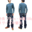 Load image into Gallery viewer, Studio D'Artisan Men's Heavyweight Waffle Knit Thermal Long Sleeve T-Shirt - 100% Cotton, Crew Neck, Ribbed Cuffs, Raw-edge hem, Made in Japan (SDA 9936) Faded-Blue