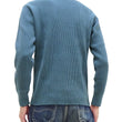 Load image into Gallery viewer, Studio D'Artisan Men's Heavyweight Waffle Knit Thermal Long Sleeve T-Shirt - 100% Cotton, Crew Neck, Ribbed Cuffs, Raw-edge hem, Made in Japan (SDA 9936) Faded-Blue