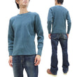 Load image into Gallery viewer, Studio D'Artisan Men's Heavyweight Waffle Knit Thermal Long Sleeve T-Shirt - 100% Cotton, Crew Neck, Ribbed Cuffs, Raw-edge hem, Made in Japan (SDA 9936) Faded-Blue