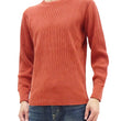 Load image into Gallery viewer, Studio D'Artisan Men's Heavyweight Waffle Knit Thermal Long Sleeve T-Shirt - 100% Cotton, Crew Neck, Ribbed Cuffs, Raw-edge hem, Made in Japan (SDA 9936) Burnt Sienna (deep red-brown color)