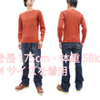 Load image into Gallery viewer, Studio D'Artisan Men's Heavyweight Waffle Knit Thermal Long Sleeve T-Shirt - 100% Cotton, Crew Neck, Ribbed Cuffs, Raw-edge hem, Made in Japan (SDA 9936) Burnt Sienna (deep red-brown color)