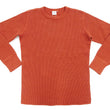 Load image into Gallery viewer, Studio D'Artisan Men's Heavyweight Waffle Knit Thermal Long Sleeve T-Shirt - 100% Cotton, Crew Neck, Ribbed Cuffs, Raw-edge hem, Made in Japan (SDA 9936) Burnt Sienna (deep red-brown color)