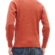 Load image into Gallery viewer, Studio D'Artisan Men's Heavyweight Waffle Knit Thermal Long Sleeve T-Shirt - 100% Cotton, Crew Neck, Ribbed Cuffs, Raw-edge hem, Made in Japan (SDA 9936) Burnt Sienna (deep red-brown color)