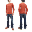 Load image into Gallery viewer, Studio D'Artisan Men's Heavyweight Waffle Knit Thermal Long Sleeve T-Shirt - 100% Cotton, Crew Neck, Ribbed Cuffs, Raw-edge hem, Made in Japan (SDA 9936) Burnt Sienna (deep red-brown color)