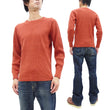 Load image into Gallery viewer, Studio D'Artisan Men's Heavyweight Waffle Knit Thermal Long Sleeve T-Shirt - 100% Cotton, Crew Neck, Ribbed Cuffs, Raw-edge hem, Made in Japan (SDA 9936) Burnt Sienna (deep red-brown color)