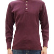 Load image into Gallery viewer, Studio D'Artisan Men's Heavyweight Waffle Knit Thermal Henley Long Sleeve T-Shirt - 100% Cotton, Ribbed Crew Neck Band, Ribbed Cuffs, Raw-edge hem, Made in Japan (SDA 9937) Burgundy