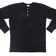 Load image into Gallery viewer, Studio D'Artisan Men's Heavyweight Waffle Knit Thermal Henley Long Sleeve T-Shirt - 100% Cotton, Ribbed Crew Neck Band, Ribbed Cuffs, Raw-edge hem, Made in Japan (SDA 9937) Black
