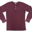 Load image into Gallery viewer, Studio D'Artisan Men's Heavyweight Waffle Knit Thermal Henley Long Sleeve T-Shirt - 100% Cotton, Ribbed Crew Neck Band, Ribbed Cuffs, Raw-edge hem, Made in Japan (SDA 9937) Burgundy