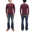 Load image into Gallery viewer, Studio D'Artisan Men's Heavyweight Waffle Knit Thermal Henley Long Sleeve T-Shirt - 100% Cotton, Ribbed Crew Neck Band, Ribbed Cuffs, Raw-edge hem, Made in Japan (SDA 9937) Burgundy