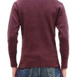 Load image into Gallery viewer, Studio D'Artisan Men's Heavyweight Waffle Knit Thermal Henley Long Sleeve T-Shirt - 100% Cotton, Ribbed Crew Neck Band, Ribbed Cuffs, Raw-edge hem, Made in Japan (SDA 9937) Burgundy