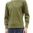 Load image into Gallery viewer, Studio D'Artisan Men's Heavyweight Waffle Knit Thermal Henley Long Sleeve T-Shirt - 100% Cotton, Ribbed Crew Neck Band, Ribbed Cuffs, Raw-edge hem, Made in Japan (SDA 9937) Khaki