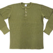 Load image into Gallery viewer, Studio D'Artisan Men's Heavyweight Waffle Knit Thermal Henley Long Sleeve T-Shirt - 100% Cotton, Ribbed Crew Neck Band, Ribbed Cuffs, Raw-edge hem, Made in Japan (SDA 9937) Khaki