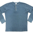 Load image into Gallery viewer, Studio D'Artisan Men's Heavyweight Waffle Knit Thermal Henley Long Sleeve T-Shirt - 100% Cotton, Ribbed Crew Neck Band, Ribbed Cuffs, Raw-edge hem, Made in Japan (SDA 9937) Faded-Blue
