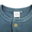 Load image into Gallery viewer, Studio D'Artisan Men's Heavyweight Waffle Knit Thermal Henley Long Sleeve T-Shirt - 100% Cotton, Ribbed Crew Neck Band, Ribbed Cuffs, Raw-edge hem, Made in Japan (SDA 9937) Faded-Blue
