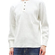Load image into Gallery viewer, Studio D'Artisan Men's Heavyweight Waffle Knit Thermal Henley Long Sleeve T-Shirt - 100% Cotton, Ribbed Crew Neck Band, Ribbed Cuffs, Raw-edge hem, Made in Japan (SDA 9937) White