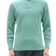 Load image into Gallery viewer, Studio D'Artisan Men's Heavyweight Waffle Knit Thermal Henley Long Sleeve T-Shirt - 100% Cotton, Ribbed Crew Neck Band, Ribbed Cuffs, Raw-edge hem, Made in Japan (SDA 9937) Emerald Green