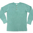 Load image into Gallery viewer, Studio D'Artisan Men's Heavyweight Waffle Knit Thermal Henley Long Sleeve T-Shirt - 100% Cotton, Ribbed Crew Neck Band, Ribbed Cuffs, Raw-edge hem, Made in Japan (SDA 9937) Emerald Green