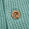 Load image into Gallery viewer, Studio D'Artisan Men's Heavyweight Waffle Knit Thermal Henley Long Sleeve T-Shirt - 100% Cotton, Ribbed Crew Neck Band, Ribbed Cuffs, Raw-edge hem, Made in Japan (SDA 9937) Emerald Green