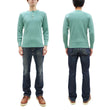 Load image into Gallery viewer, Studio D'Artisan Men's Heavyweight Waffle Knit Thermal Henley Long Sleeve T-Shirt - 100% Cotton, Ribbed Crew Neck Band, Ribbed Cuffs, Raw-edge hem, Made in Japan (SDA 9937) Emerald Green