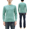 Load image into Gallery viewer, Studio D'Artisan Men's Heavyweight Waffle Knit Thermal Henley Long Sleeve T-Shirt - 100% Cotton, Ribbed Crew Neck Band, Ribbed Cuffs, Raw-edge hem, Made in Japan (SDA 9937) Emerald Green