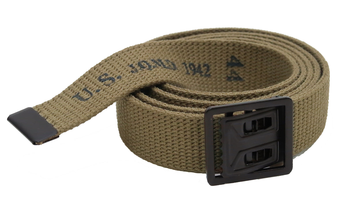 Buzz Rickson Belt Men's Repro M-1937 WW2 US Army GI Cotton Webbing Belt  BR02719 Khaki