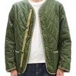 Load image into Gallery viewer, Buzz Rickson Collarless Nylon Quilted Jacket Men's Updated Version Inspired by the Design of the M-65 Field Jacket Liner BR14863 Olive