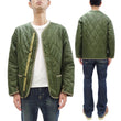 Load image into Gallery viewer, Buzz Rickson Collarless Nylon Quilted Jacket Men's Updated Version Inspired by the Design of the M-65 Field Jacket Liner BR14863 Olive