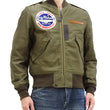 Load image into Gallery viewer, Buzz Rickson Jacket Men's Cotton L-2 Flight Jacket L2 Unfilled Bomber Jacket with Patches and Print BR15411 Olive Drab