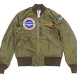 Load image into Gallery viewer, Buzz Rickson Jacket Men's Cotton L-2 Flight Jacket L2 Unfilled Bomber Jacket with Patches and Print BR15411 Olive Drab