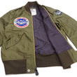 Load image into Gallery viewer, Buzz Rickson Jacket Men's Cotton L-2 Flight Jacket L2 Unfilled Bomber Jacket with Patches and Print BR15411 Olive Drab